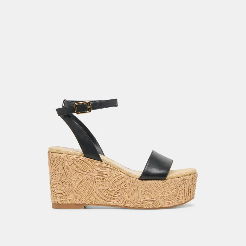 TALISA WEDGES BLACK LEATHER sold by Dolce Vita
