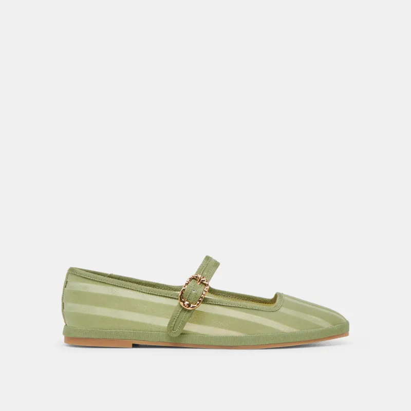 TAMEKA BALLET FLATS JADE STRIPE MESH sold by Dolce Vita