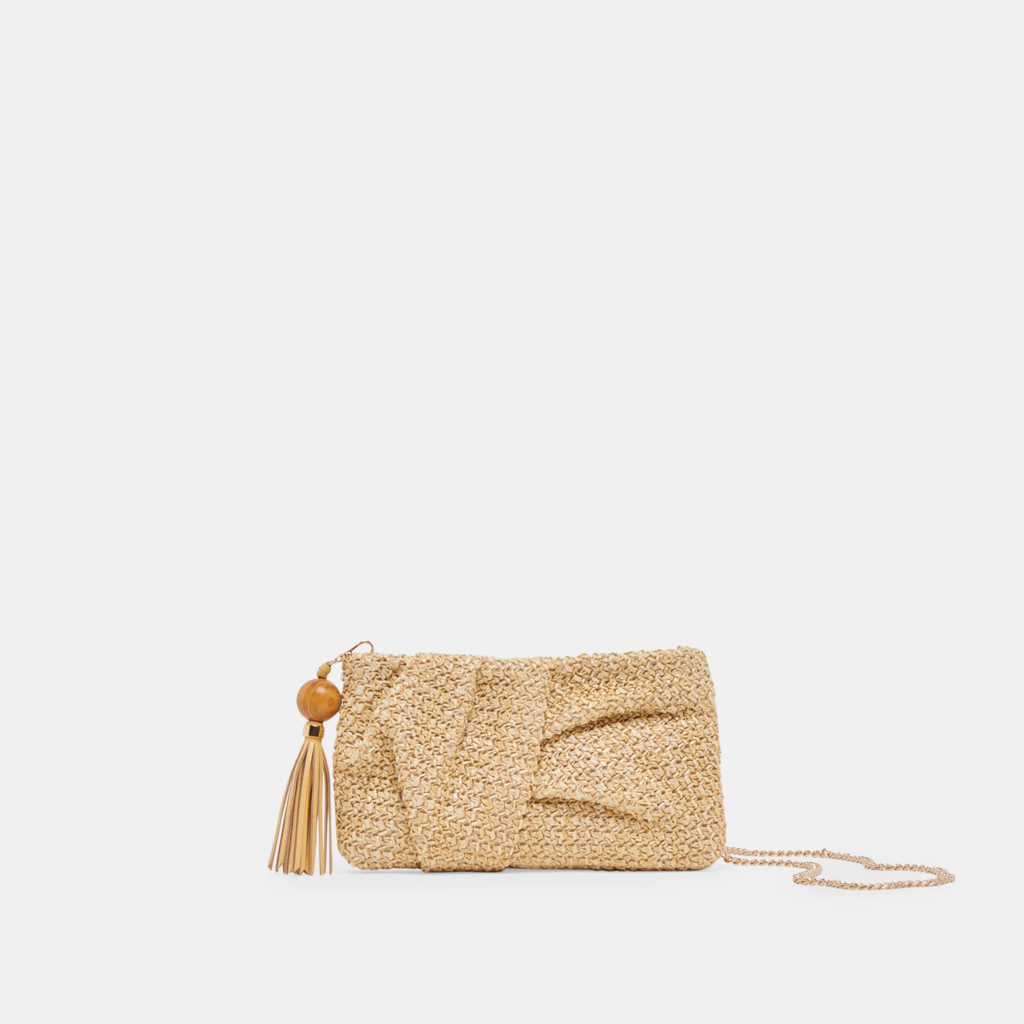 LORENA CLUTCH NATURAL RAFFIA sold by Dolce Vita
