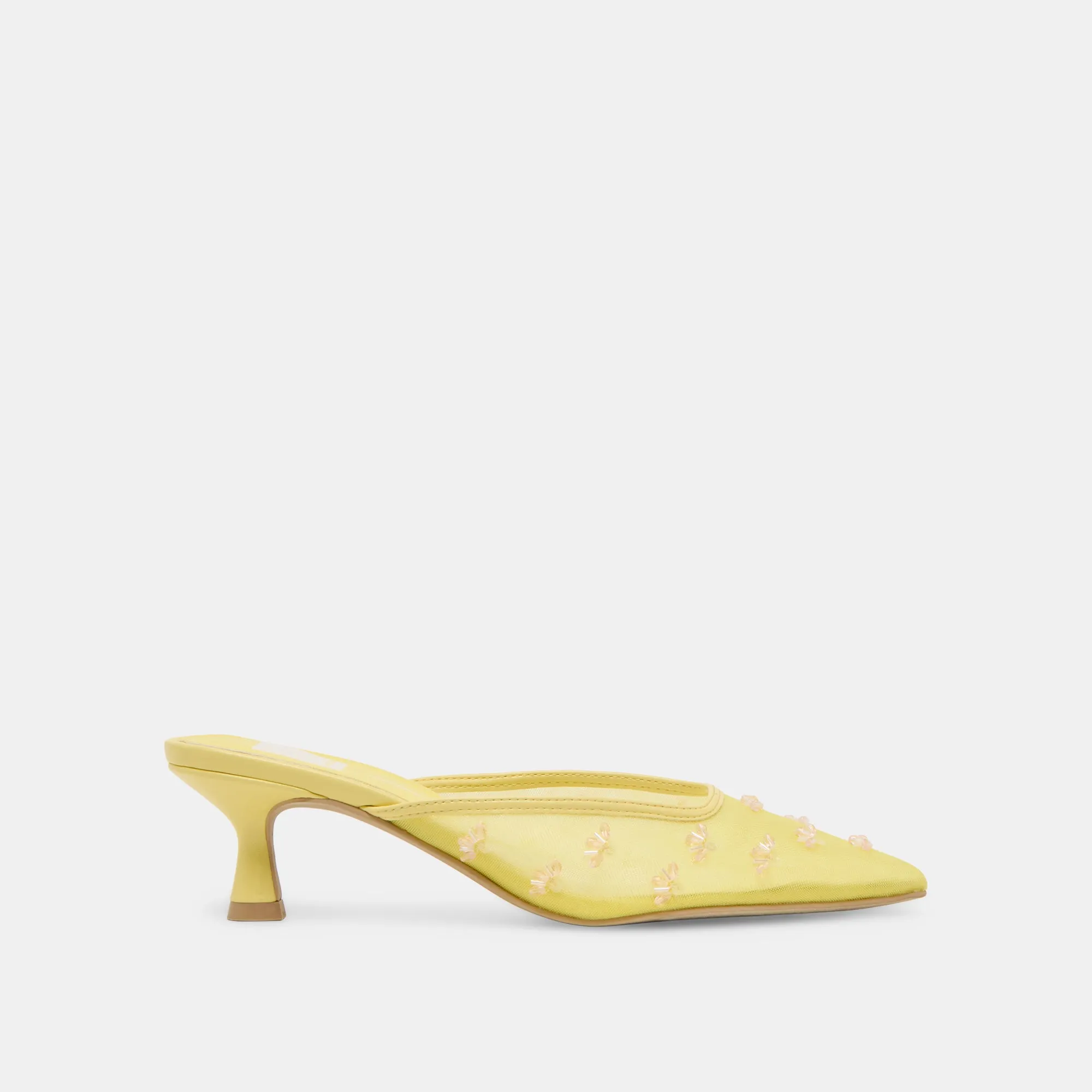 CLARA WIDE HEELS LEMON MESH sold by Dolce Vita