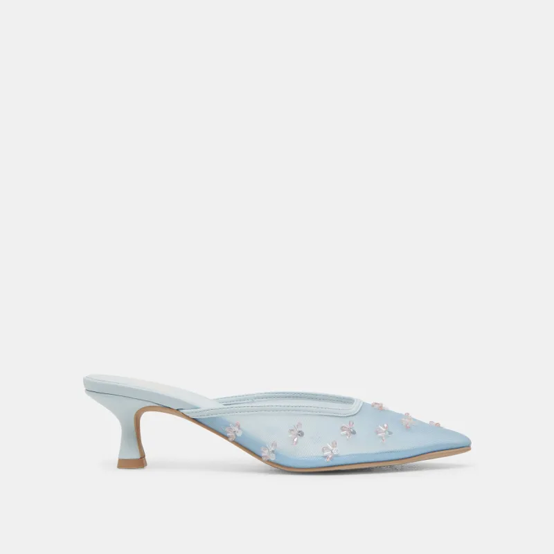 CLARA WIDE HEELS ICE BLUE MESH sold by Dolce Vita