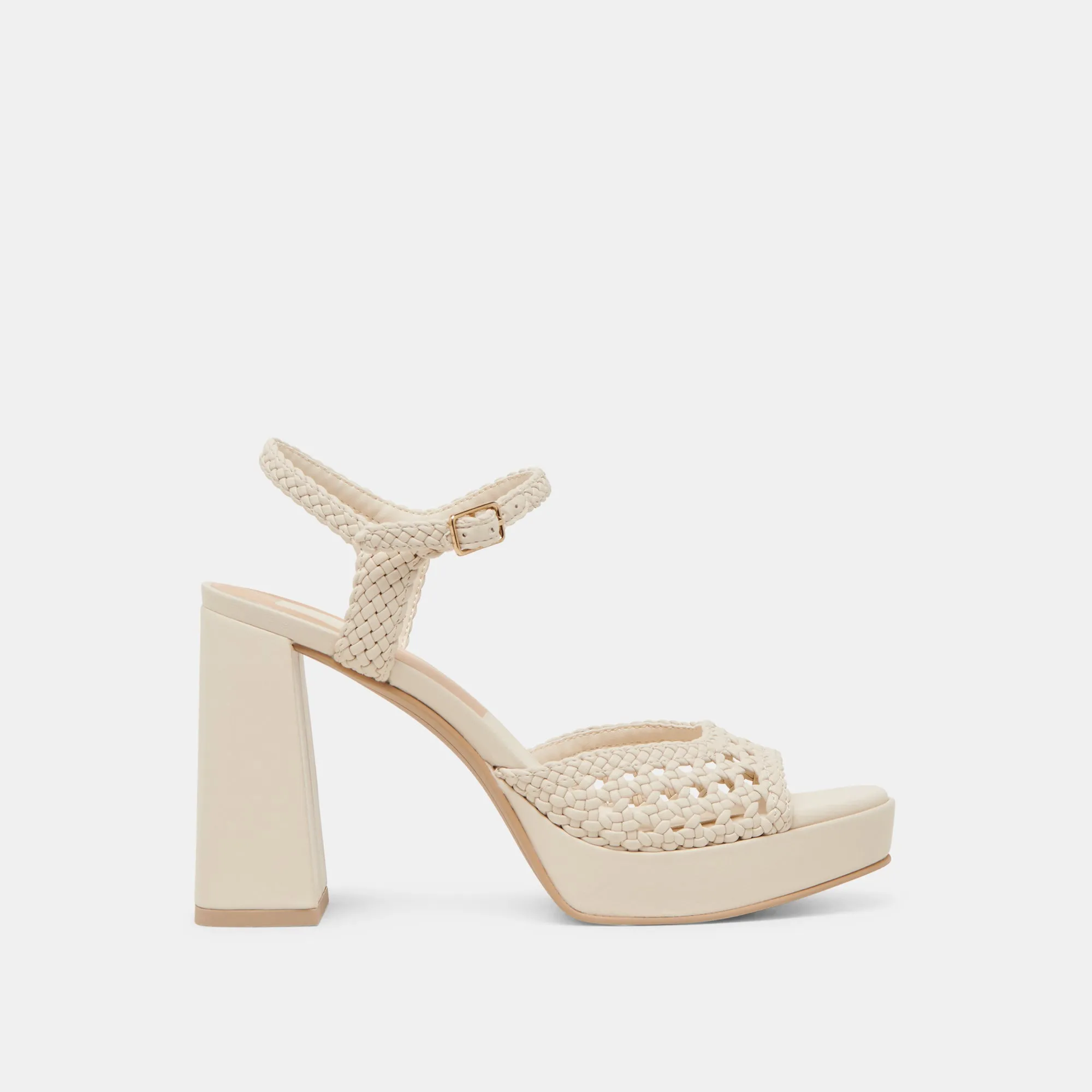PEYTEN WIDE HEELS CREME WOVEN STELLA sold by Dolce Vita