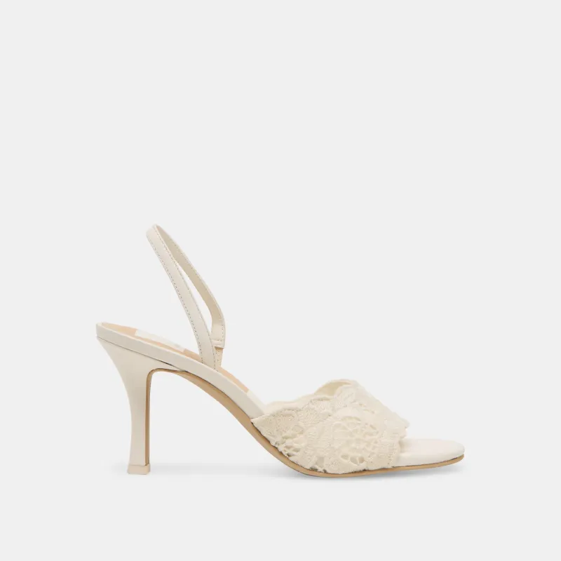 LARRA HEELS WHITE CROCHET sold by Dolce Vita