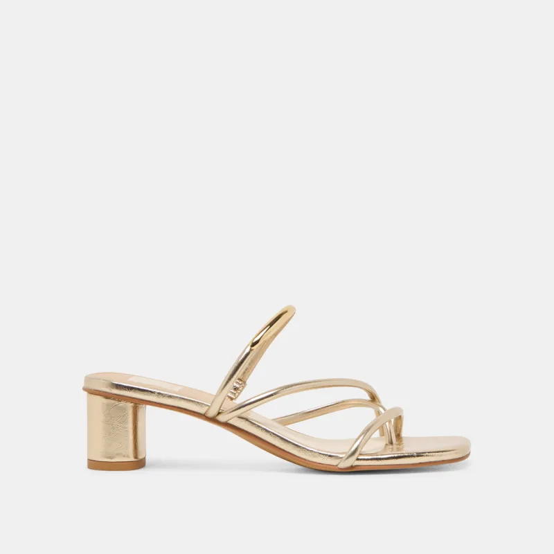 NAIRA HEELS GOLD METALLIC STELLA sold by Dolce Vita