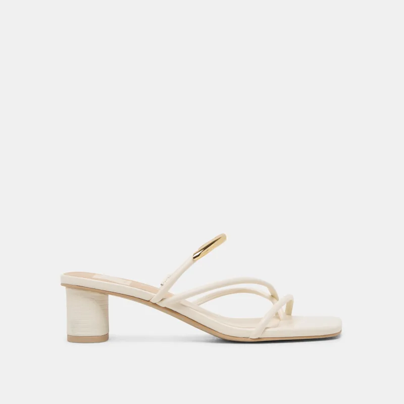 NAIRA HEELS OFF WHITE LEATHER sold by Dolce Vita