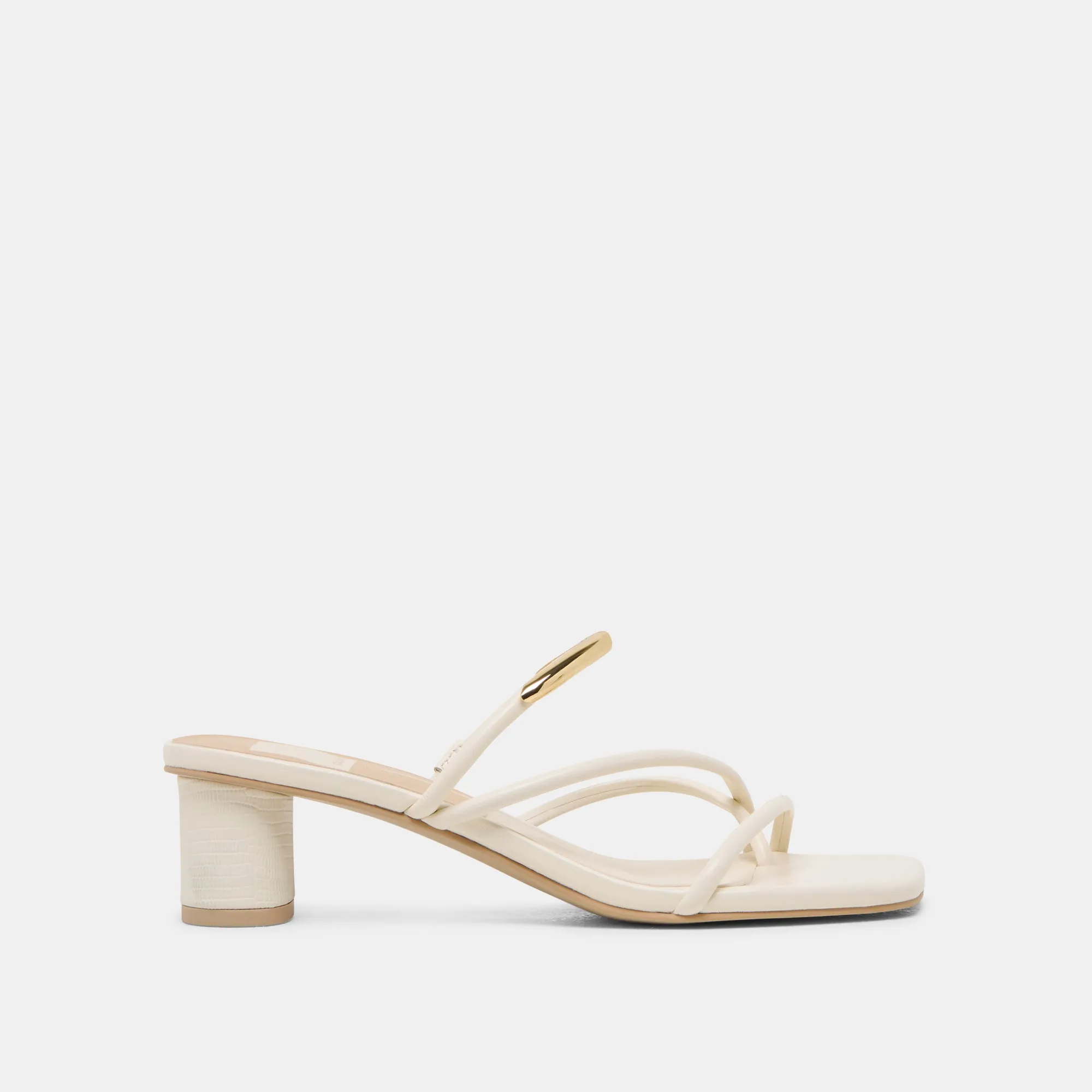 NAIRA HEELS OFF WHITE LEATHER sold by Dolce Vita