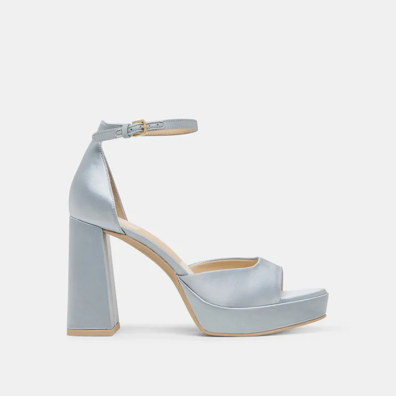 PANDRO HEELS LIGHT BLUE SATIN sold by Dolce Vita