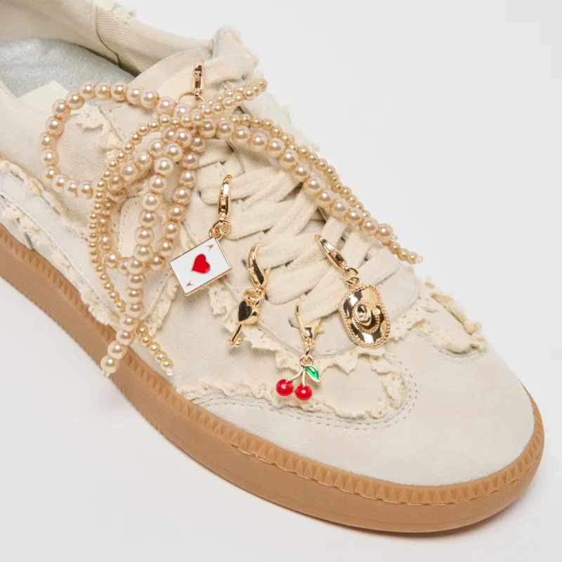 NOTICE LACE SNEAKERS IVORY + GOLD CHARM BUNDLE sold by Dolce Vita