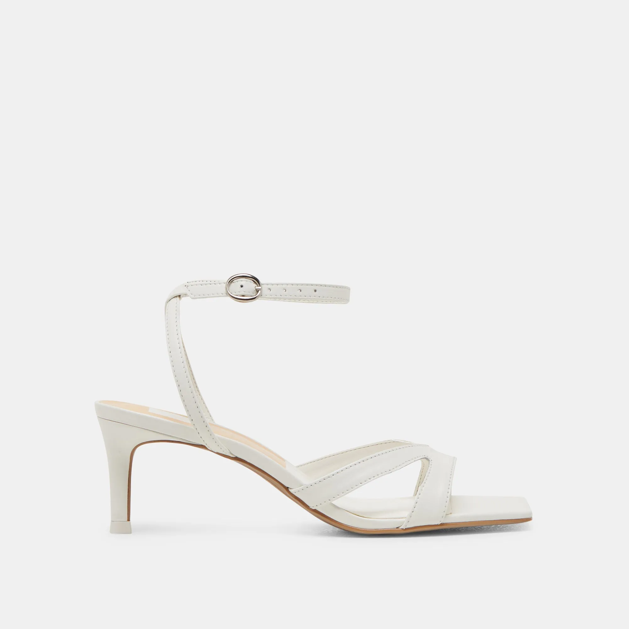 BECKI WIDE HEELS TRUE WHITE LEATHER sold by Dolce Vita