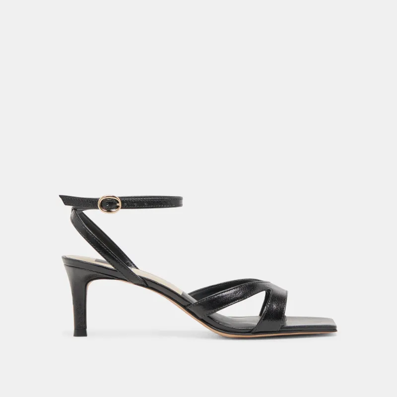 BECKI WIDE HEELS MIDNIGHT CRINKLE PATENT sold by Dolce Vita