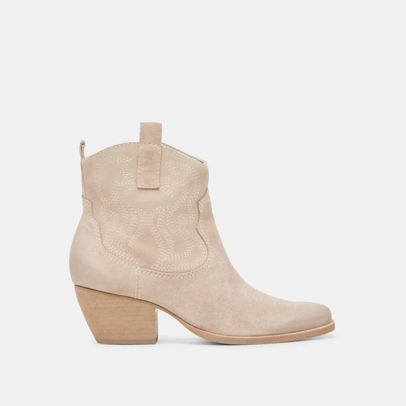 SHANIA BOOTIES TAUPE SUEDE sold by Dolce Vita