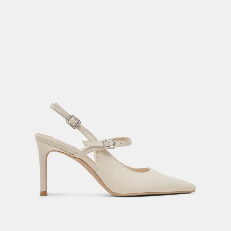 KELLEN HEELS IVORY LEATHER - re:vita sold by Dolce Vita