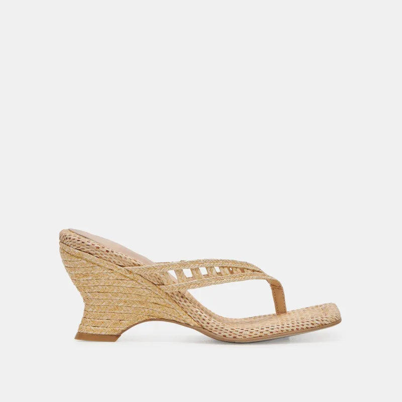 NULLAH WEDGES LT NATURAL RAFFIA - re:vita sold by Dolce Vita