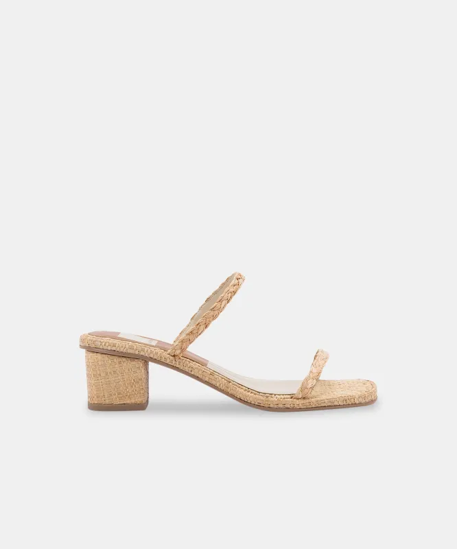 RIYA SANDALS LT NATURAL RAFFIA sold by Dolce Vita