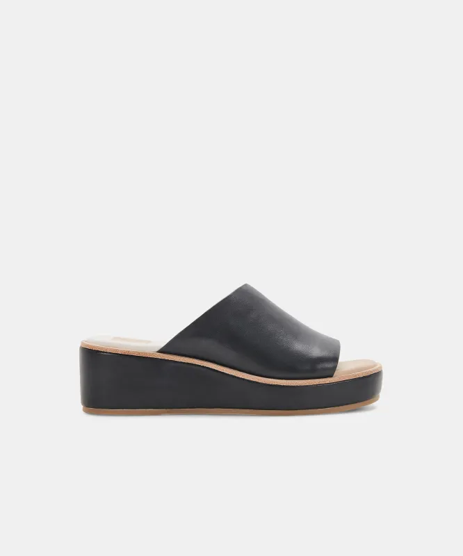 FRETA WEDGES ONYX LEATHER sold by Dolce Vita