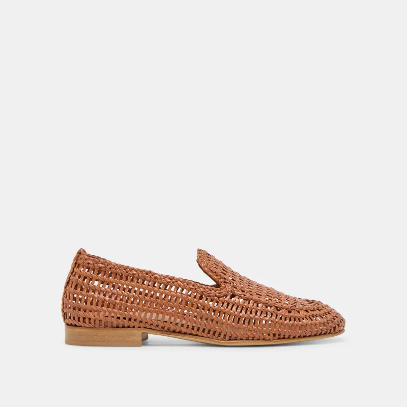 ARMOND FLATS COGNAC WOVEN LEATHER sold by Dolce Vita
