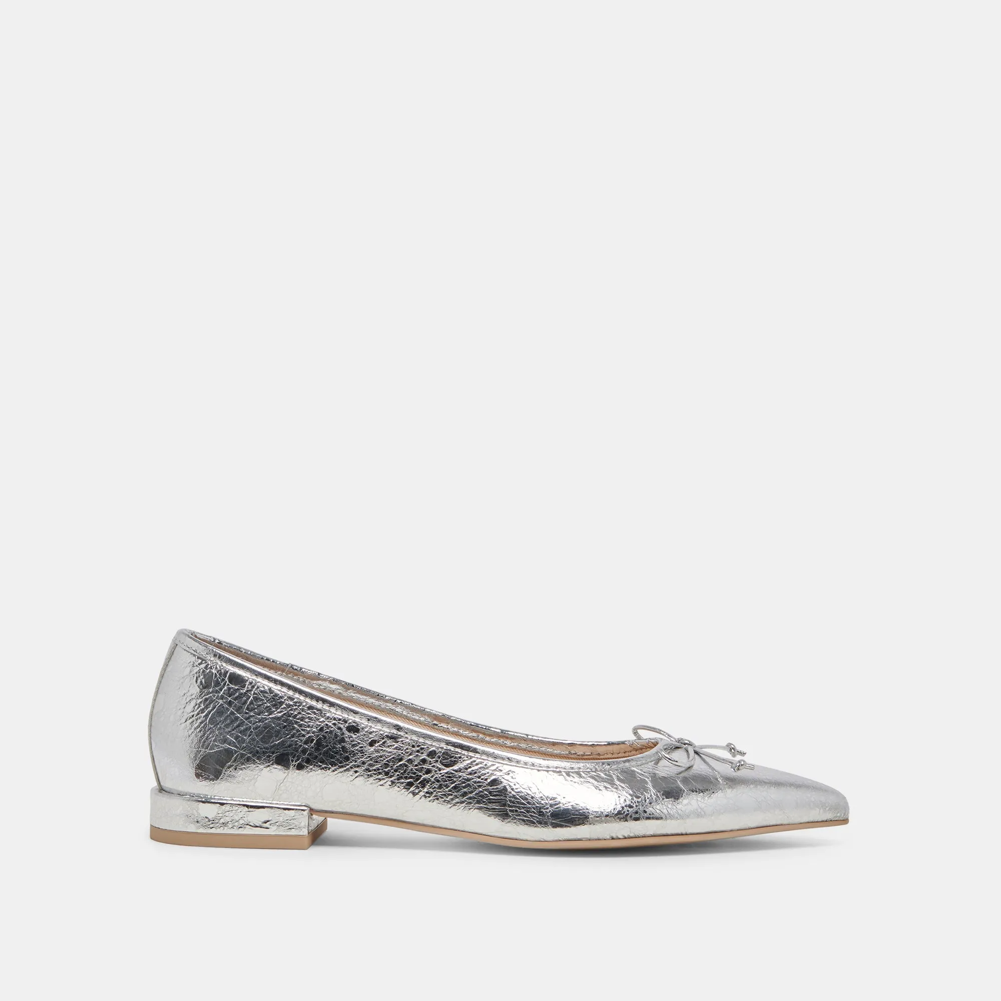 PALANI BALLET FLATS SILVER DISTRESSED LEATHER - re:vita sold by Dolce Vita