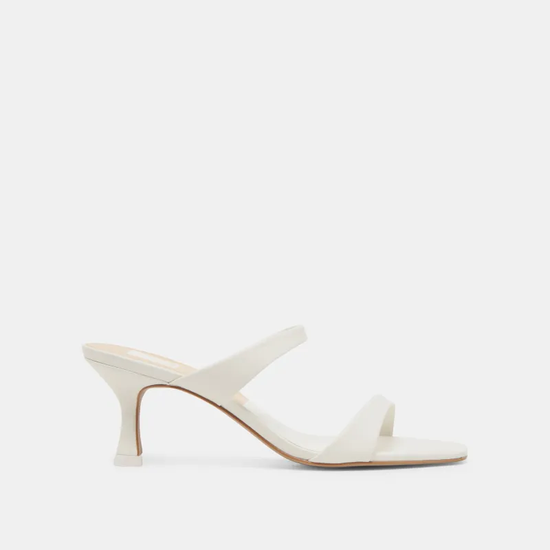 GENORA WIDE HEELS WHITE LEATHER sold by Dolce Vita