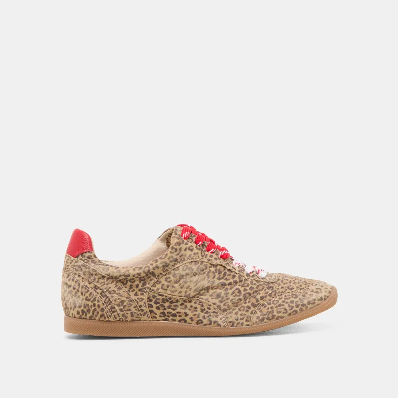 LAINI SNEAKERS TAN LEOPARD PRINTED SUEDE sold by Dolce Vita