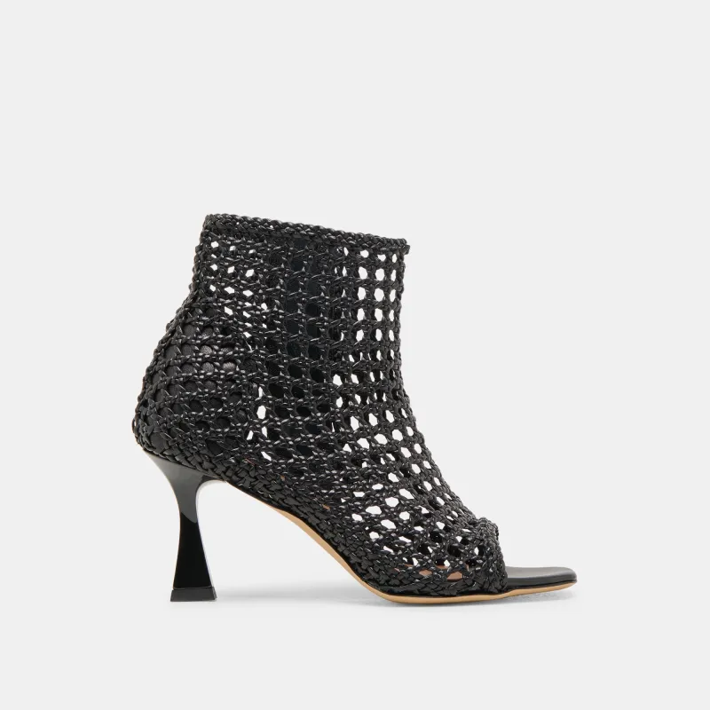 QUIN HEELS BLACK WOVEN LEATHER sold by Dolce Vita