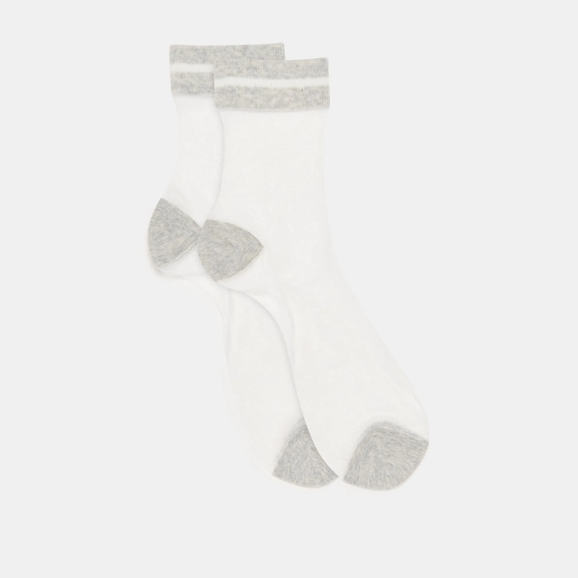 2 PACK SHEER STRIPE CREW SOCKS BLACK GREY sold by Dolce Vita product image thumbnail 3