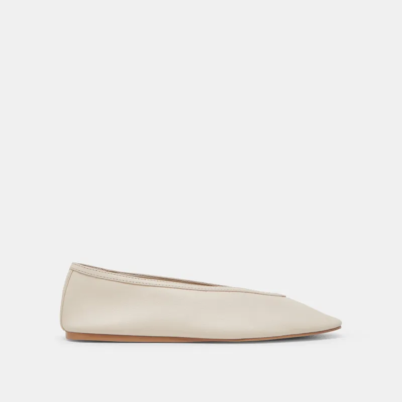 BRAIDY BALLET FLATS IVORY LEATHER sold by Dolce Vita