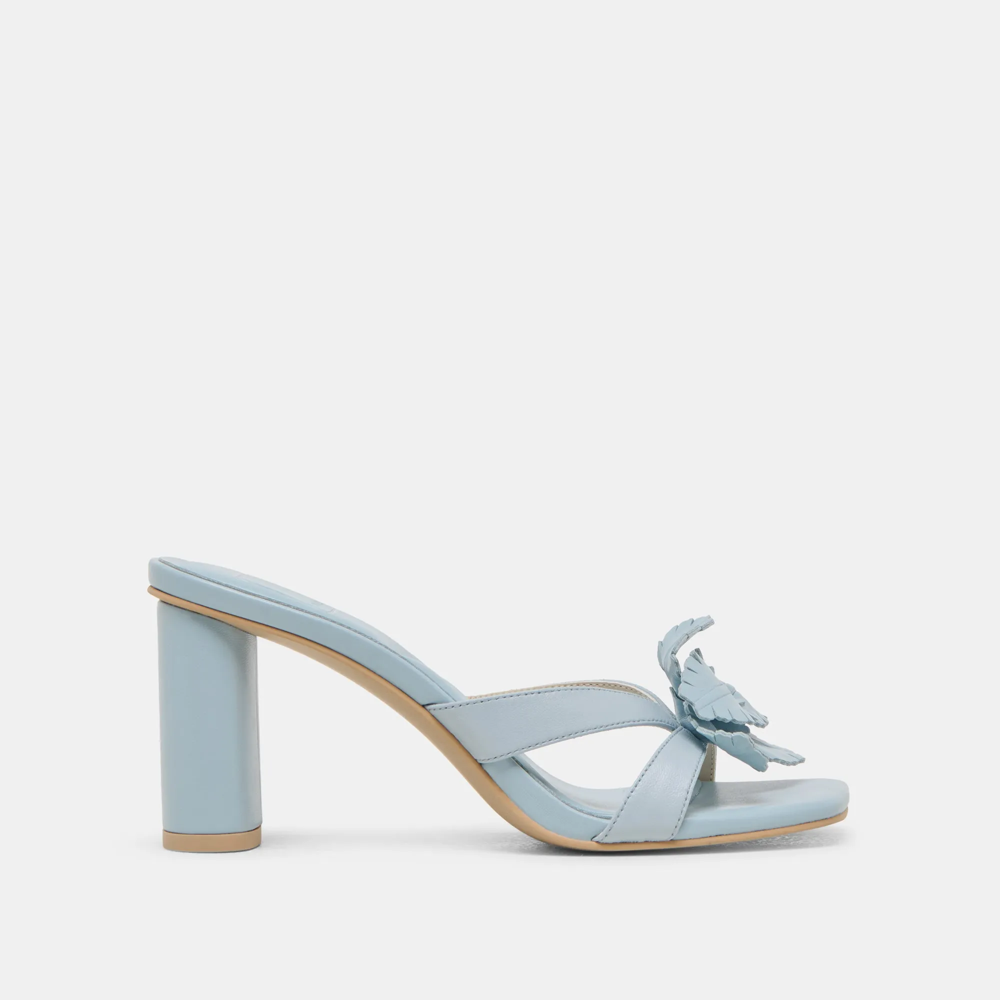NIKIL HEELS LIGHT BLUE LEATHER sold by Dolce Vita