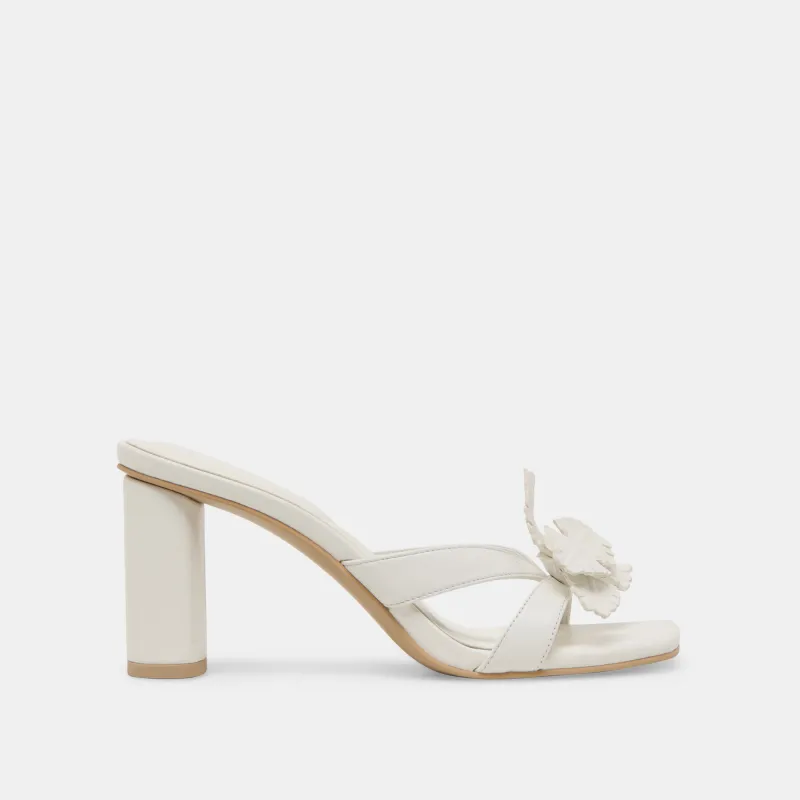 NIKIL HEELS WHITE LEATHER sold by Dolce Vita