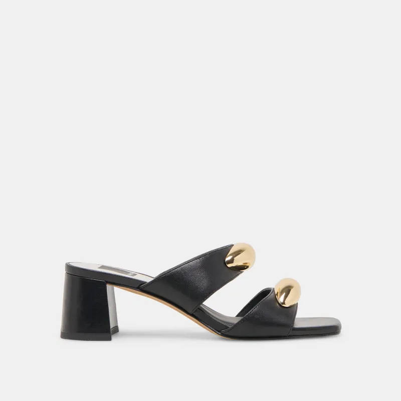 BARNET HEELS BLACK LEATHER sold by Dolce Vita