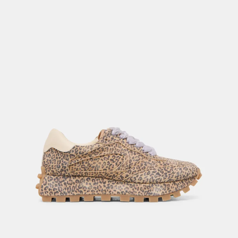 TRICIA SNEAKERS TAN LEOPARD PRINTED SUEDE made by Dolce Vita