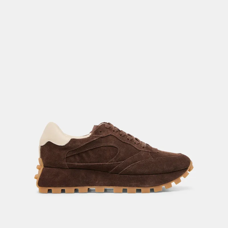 TRICIA SNEAKERS DK BROWN SUEDE sold by Dolce Vita