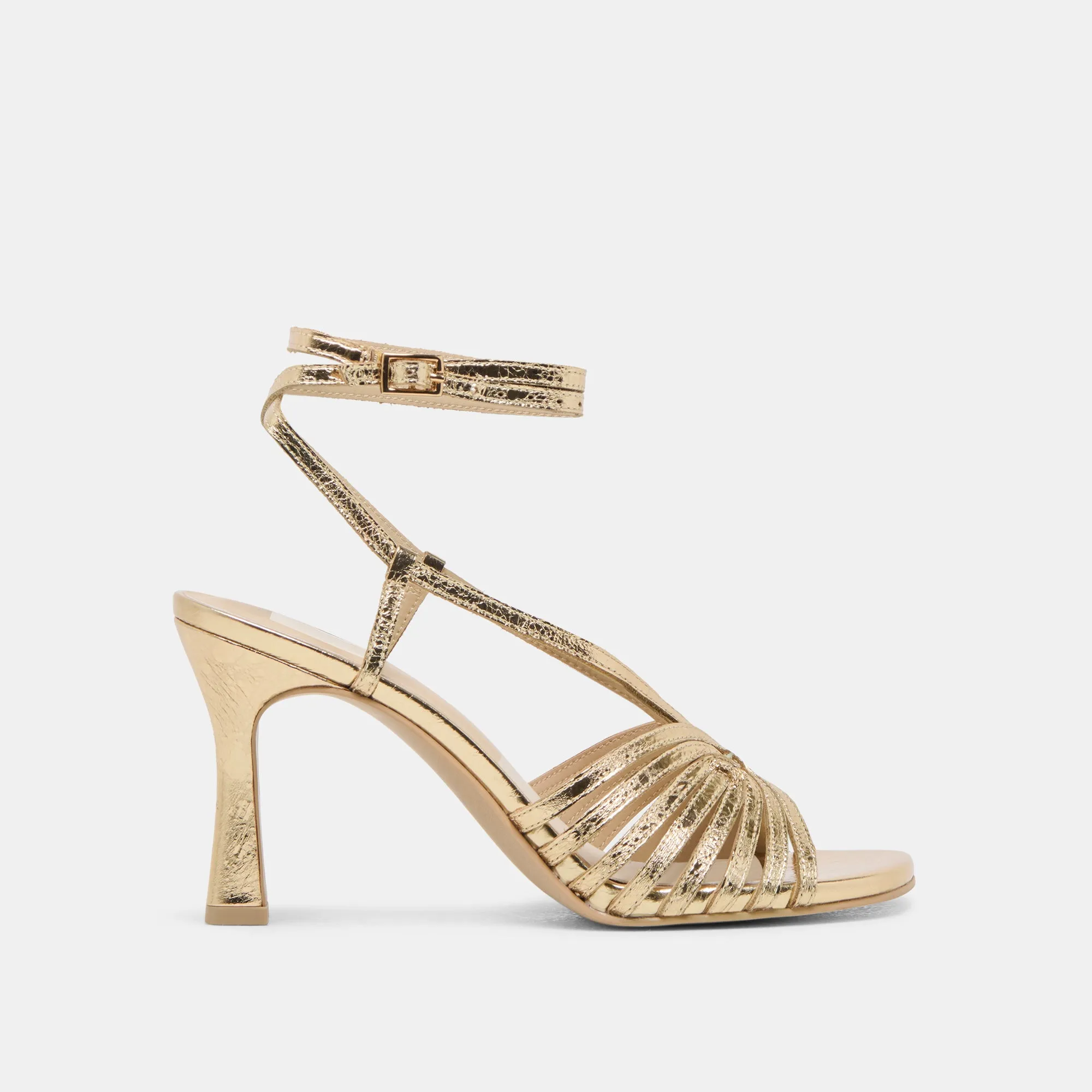 NIVANA HEELS GOLD DISTRESSED LEATHER sold by Dolce Vita