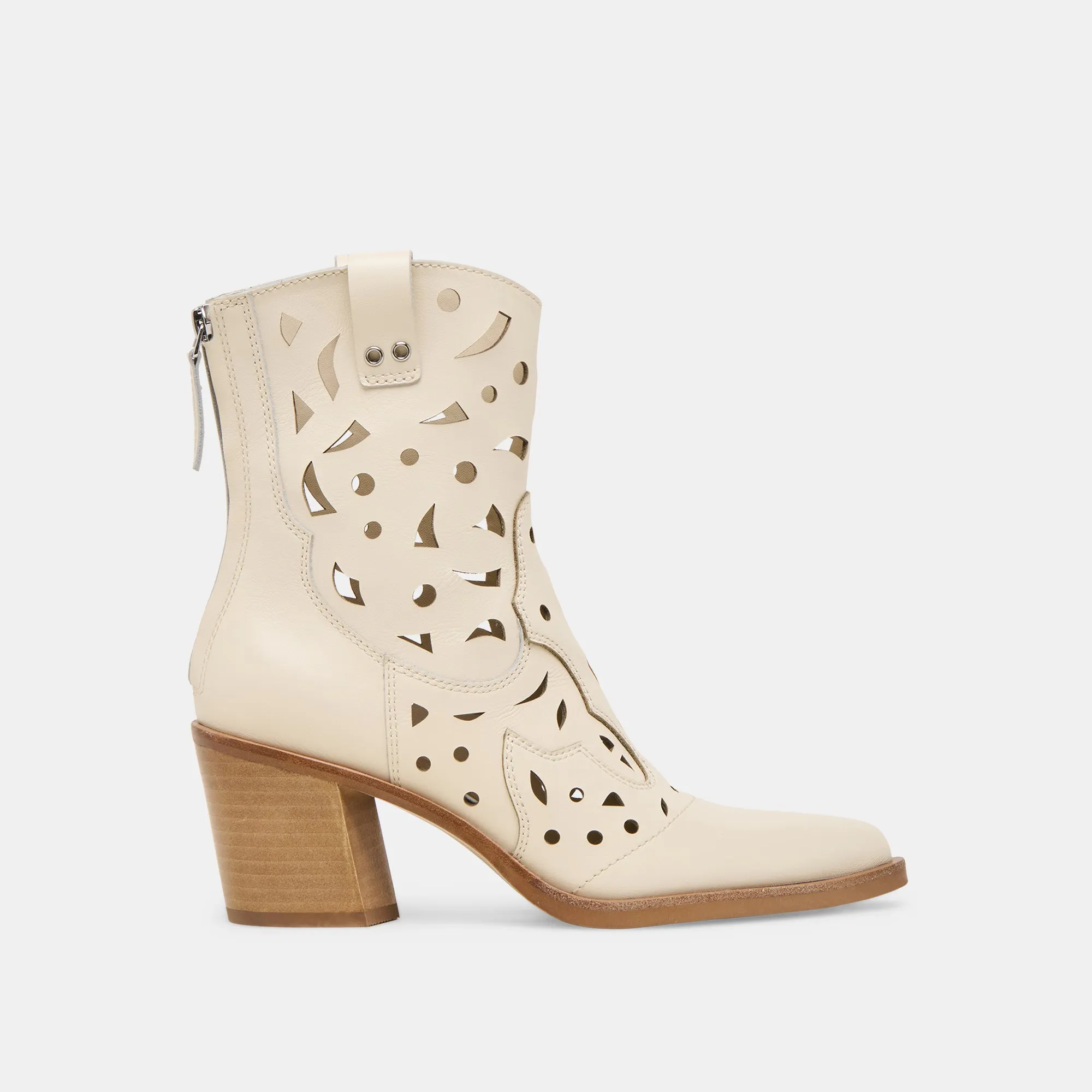 ZENOBI BOOTIES OFF WHITE LEATHER sold by Dolce Vita