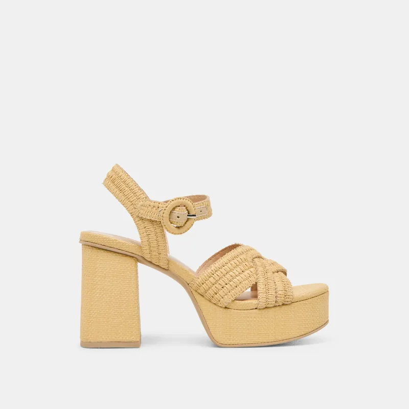 BETY HEELS LT NATURAL WOVEN RAFFIA sold by Dolce Vita
