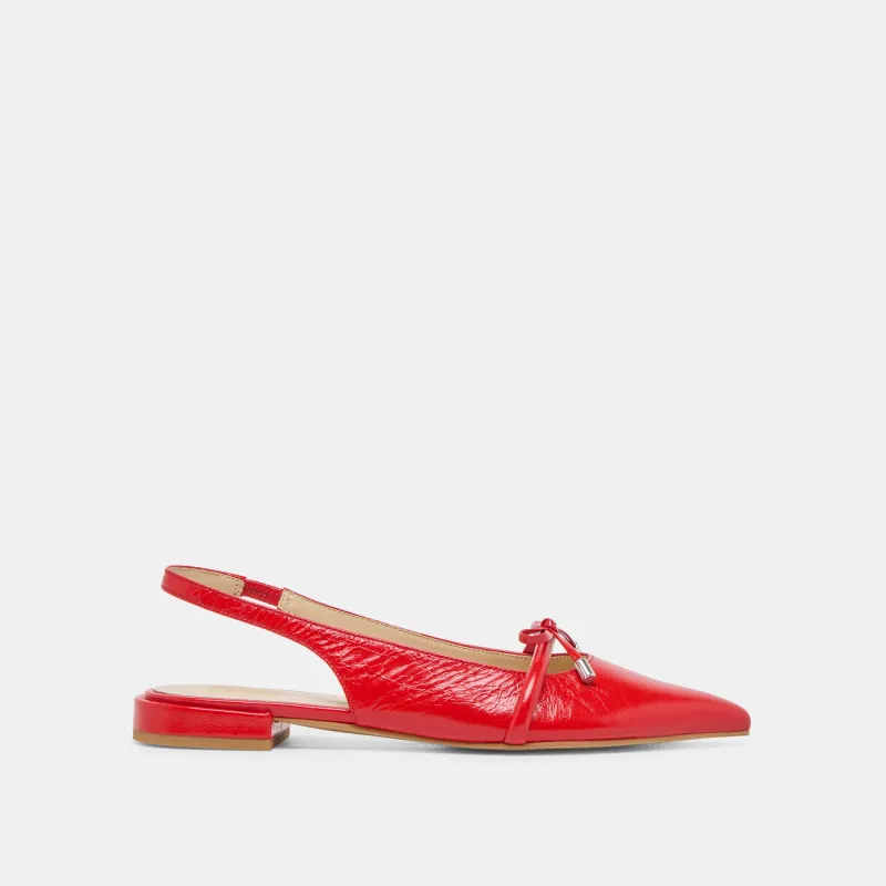 PAYGE FLATS CHILI CRINKLE PATENT sold by Dolce Vita