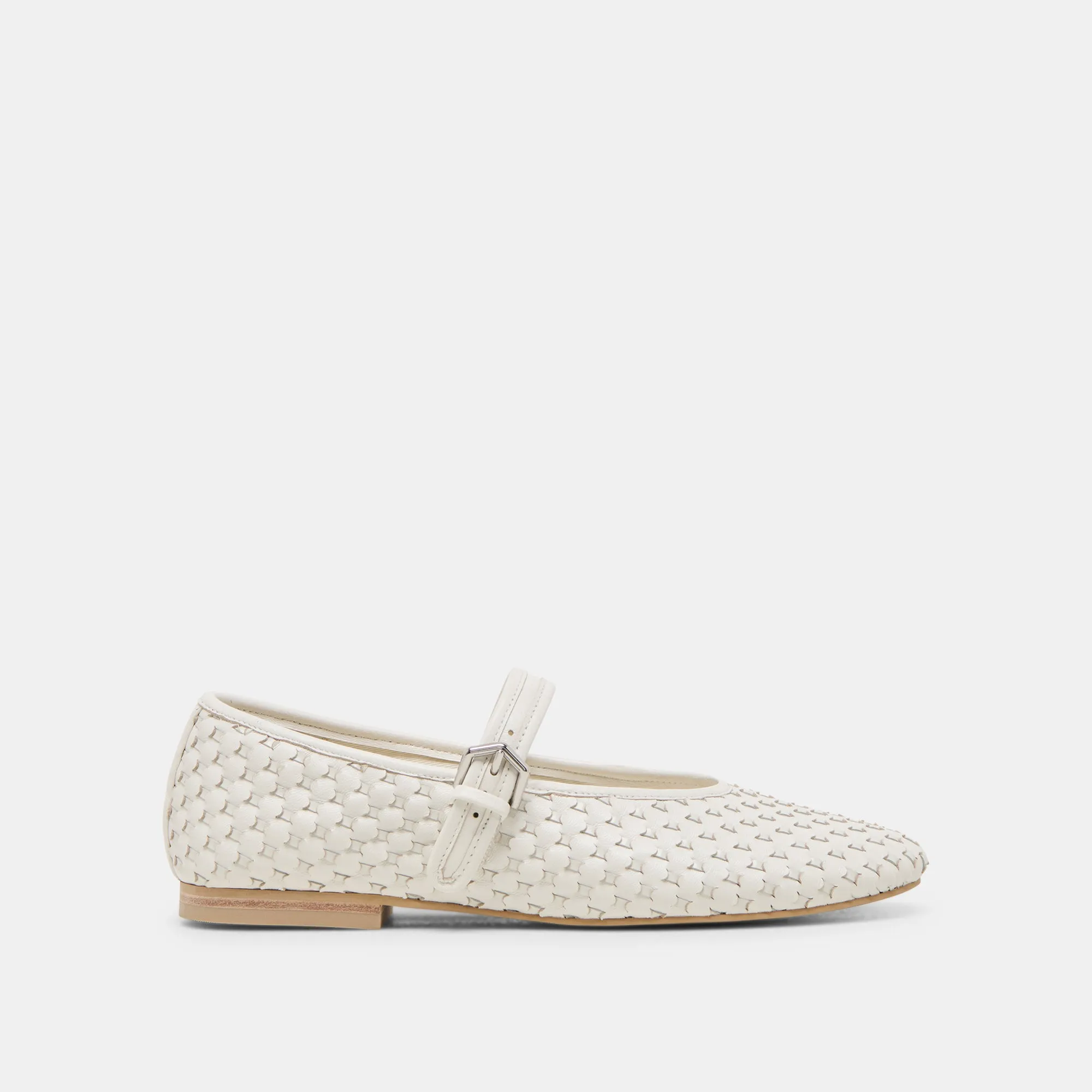 ROSLYN WOVEN BALLET FLATS TRUE WHITE WOVEN LEATHER sold by Dolce Vita