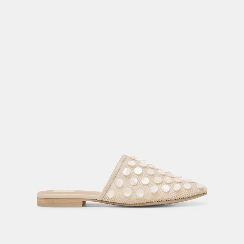 ROVA BEAD FLATS IVORY DISC MESH sold by Dolce Vita