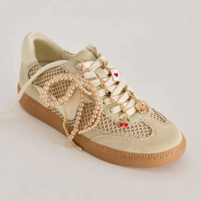 NOTICE SNEAKERS SESAME MESH + GOLD CHARM BUNDLE sold by Dolce Vita