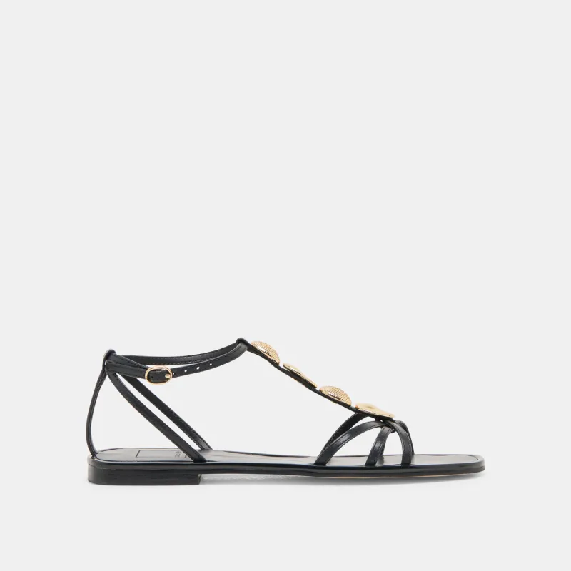 FAUN SANDALS BLACK LEATHER sold by Dolce Vita