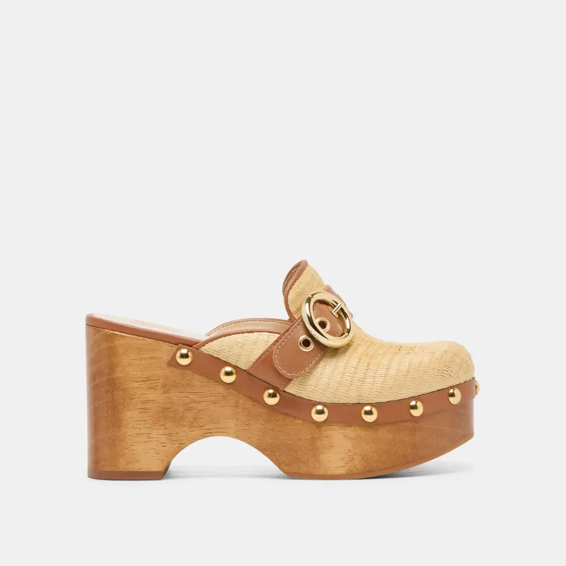 DEBRAH CLOGS LT NATURAL RAFFIA sold by Dolce Vita