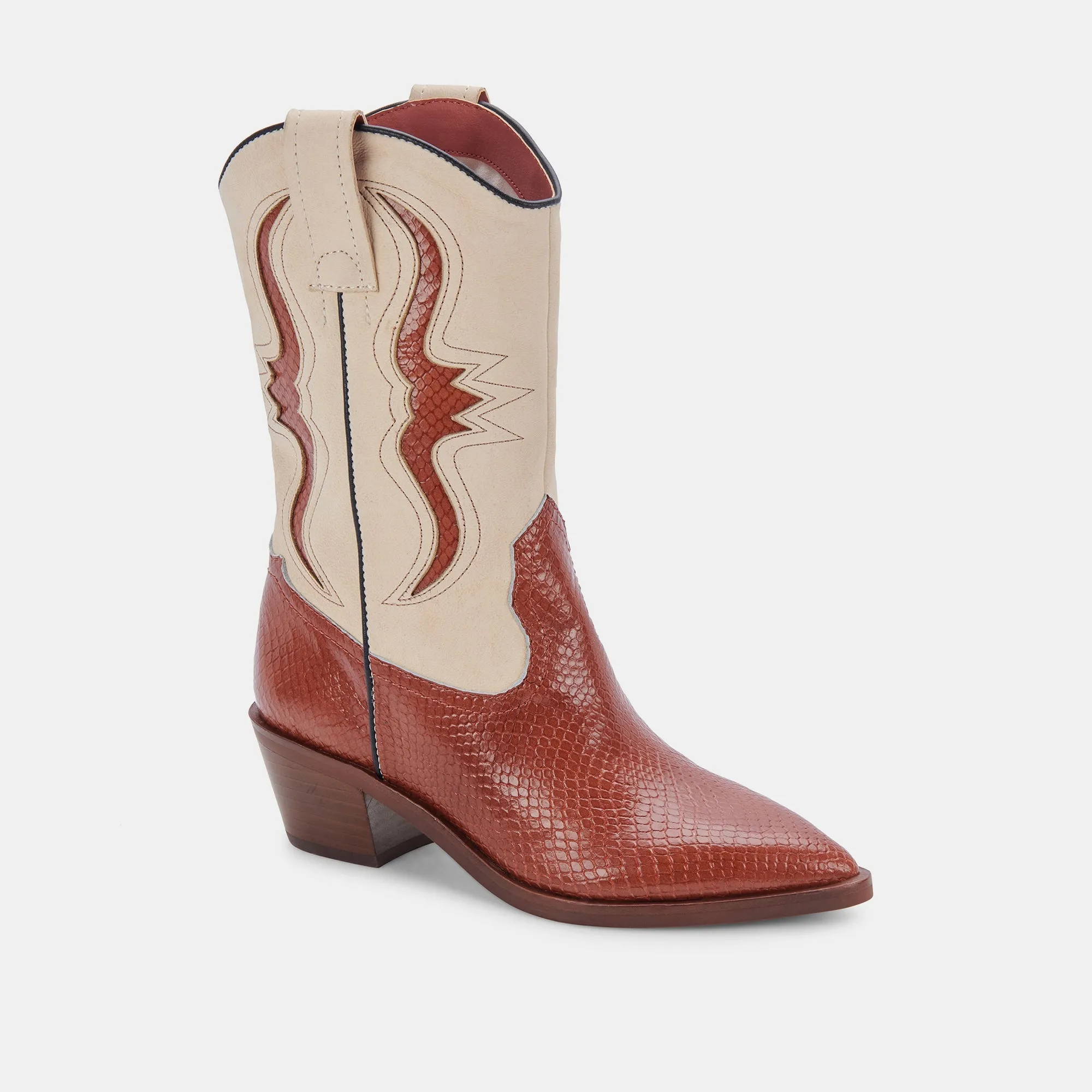 SUZZY BOOTS BROWN EMBOSSED LEATHER - re:vita sold by Dolce Vita product image thumbnail 3