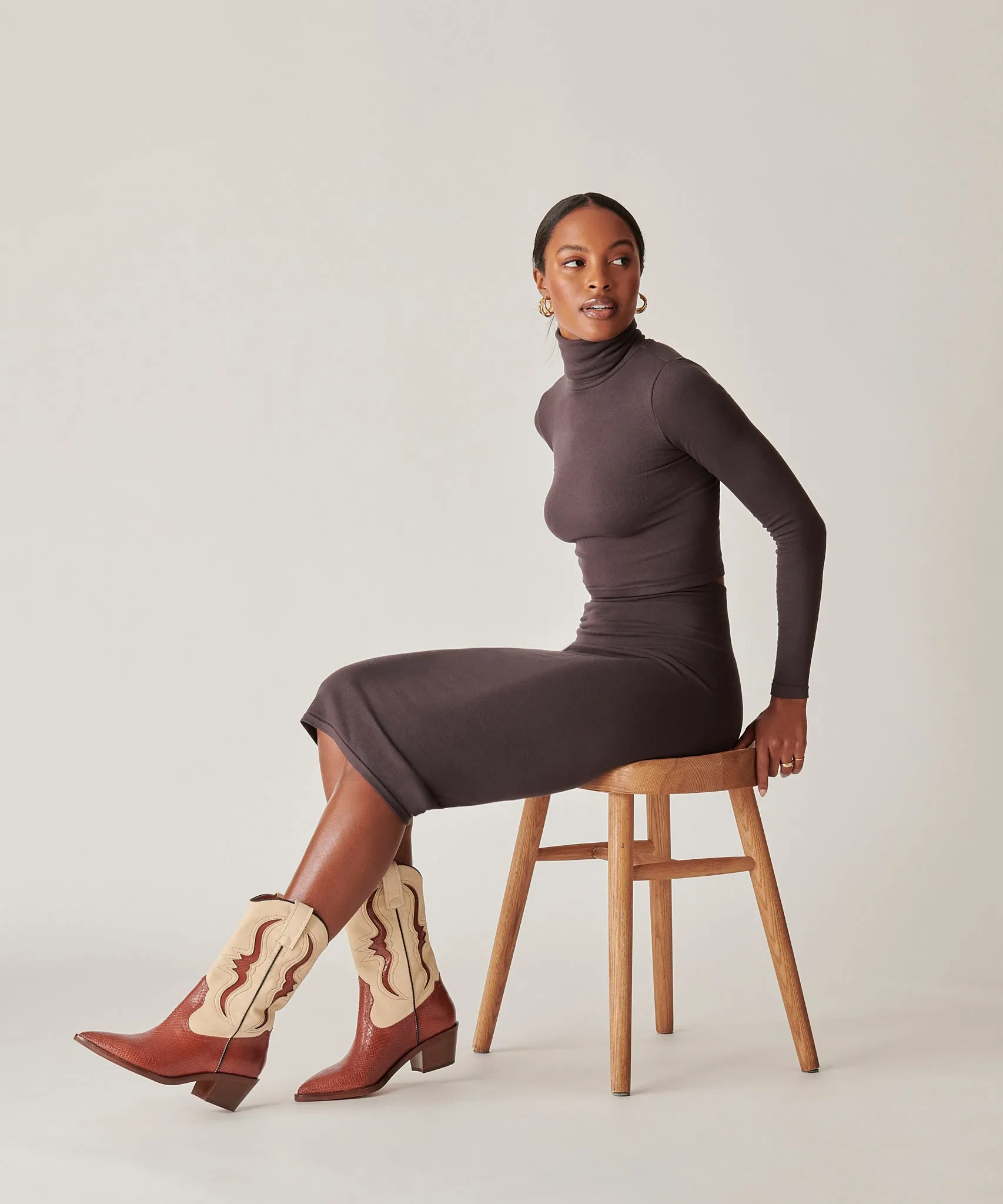 SUZZY BOOTS BROWN EMBOSSED LEATHER - re:vita sold by Dolce Vita product image thumbnail 2