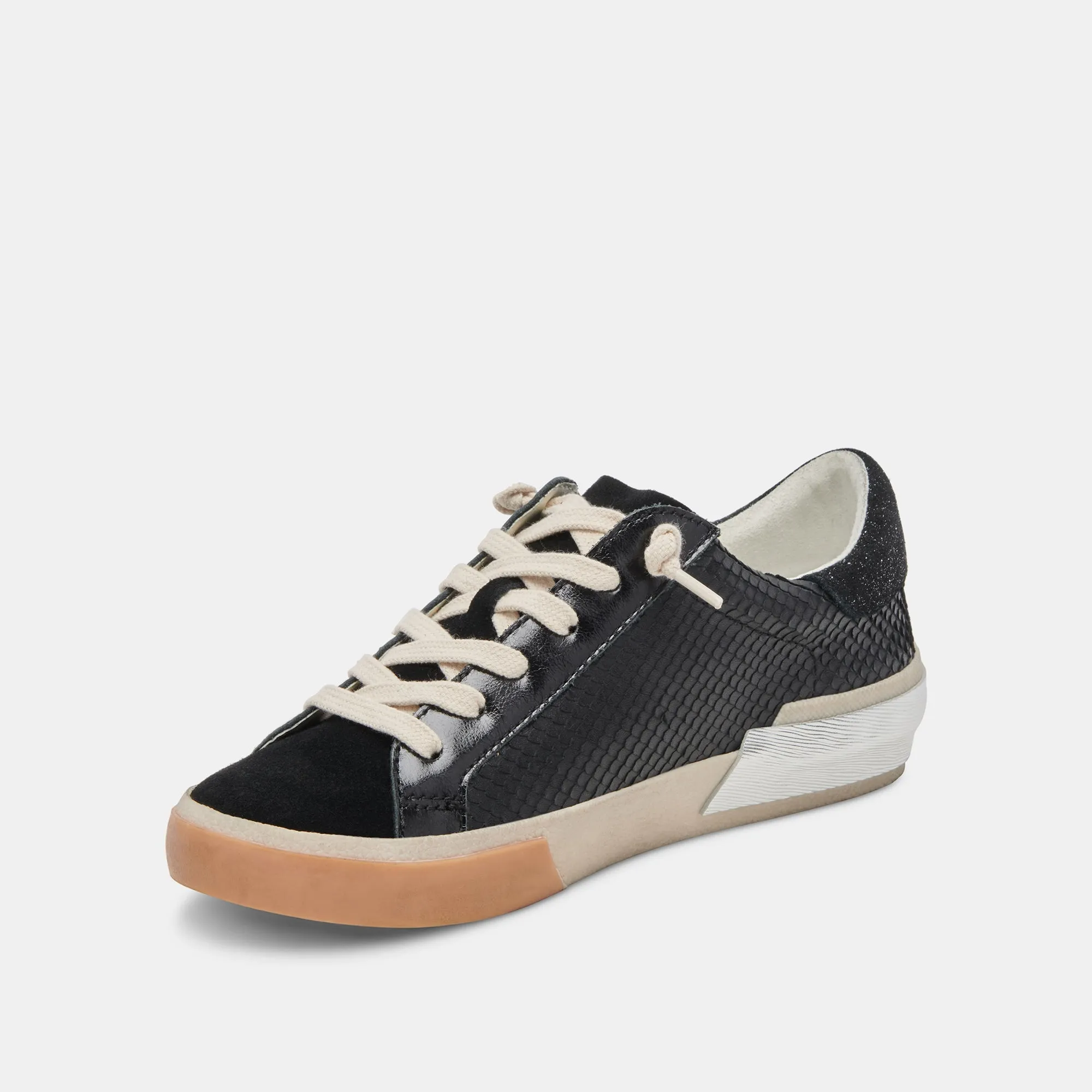 ZINA WIDE SNEAKERS ONYX EMBOSSED LEATHER - re:vita sold by Dolce Vita product image thumbnail 4
