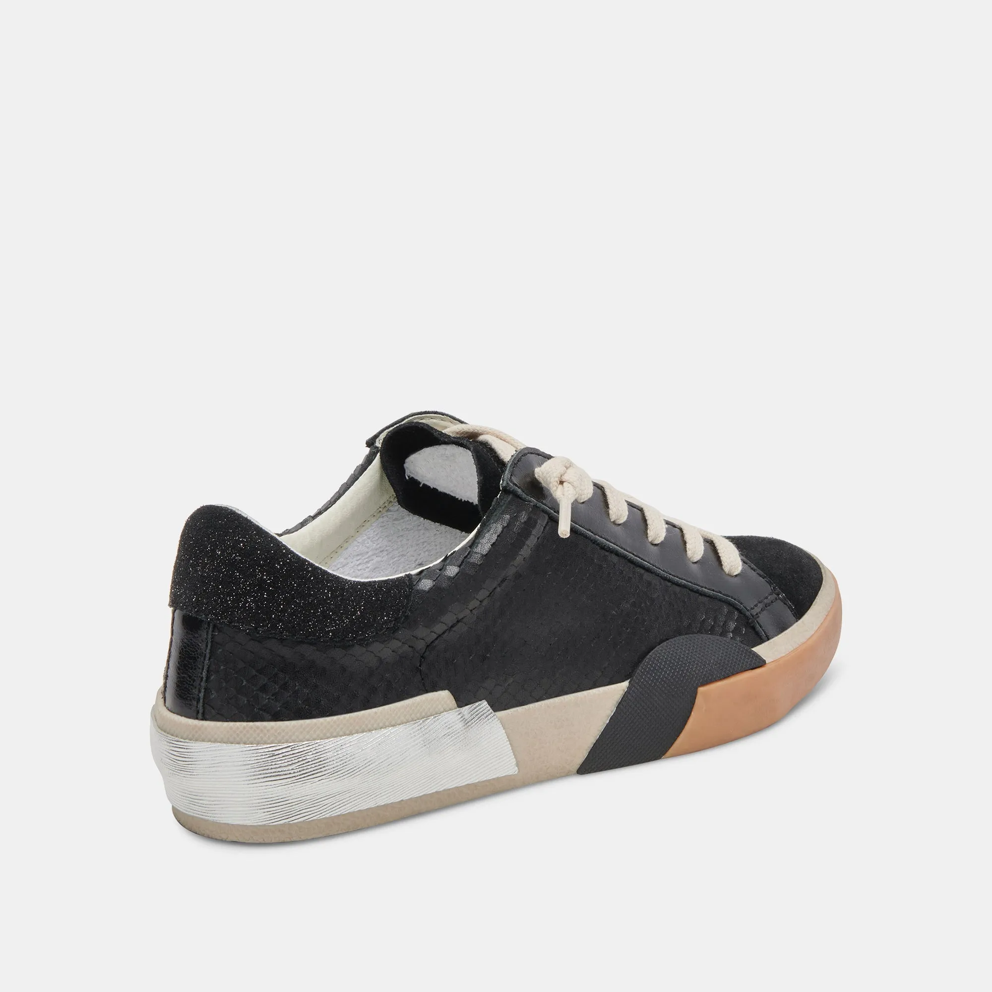ZINA WIDE SNEAKERS ONYX EMBOSSED LEATHER - re:vita sold by Dolce Vita product image thumbnail 3