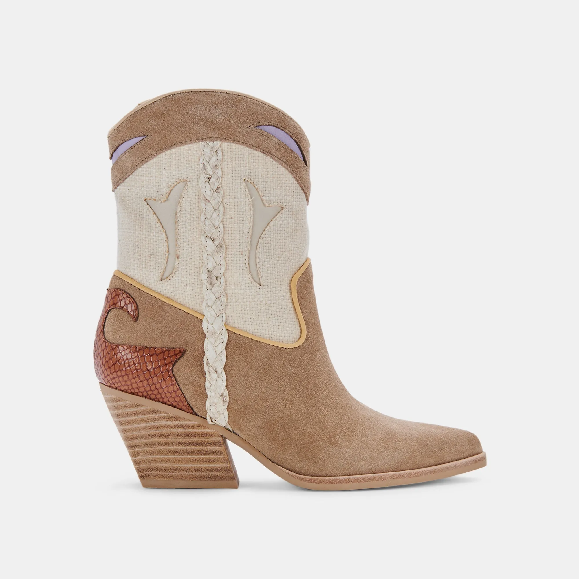 LORAL BOOTIES TAUPE MULTI SUEDE - re:vita sold by Dolce Vita