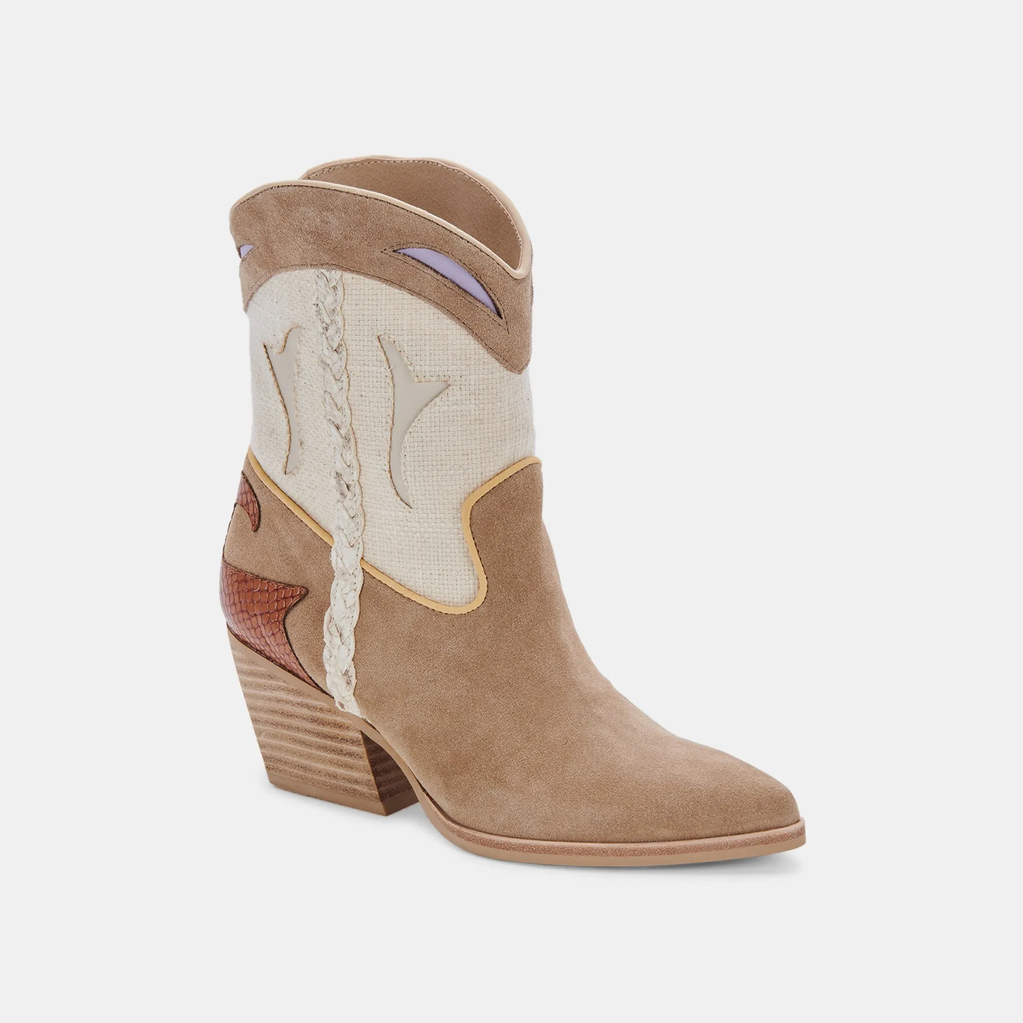 LORAL BOOTIES TAUPE MULTI SUEDE - re:vita sold by Dolce Vita product image thumbnail 3