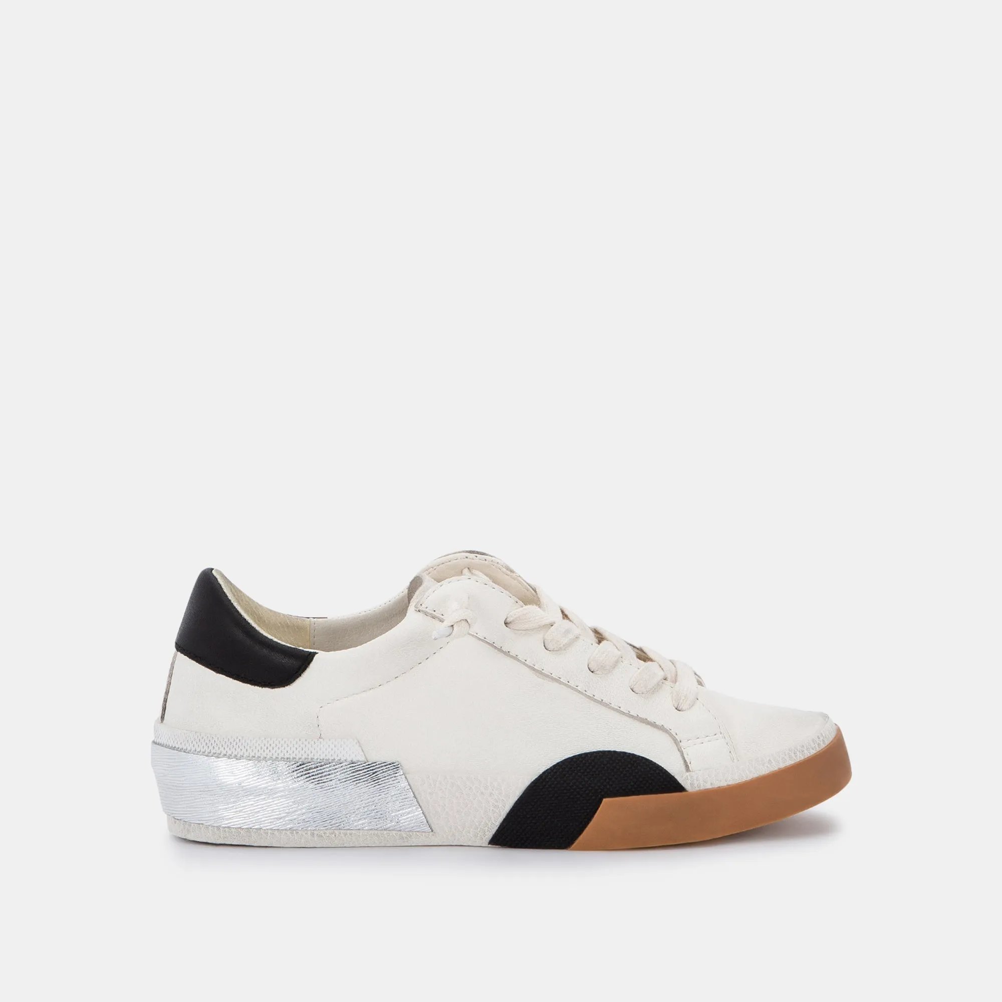 ZINA SNEAKERS WHITE BLACK LEATHER - re:vita sold by Dolce Vita