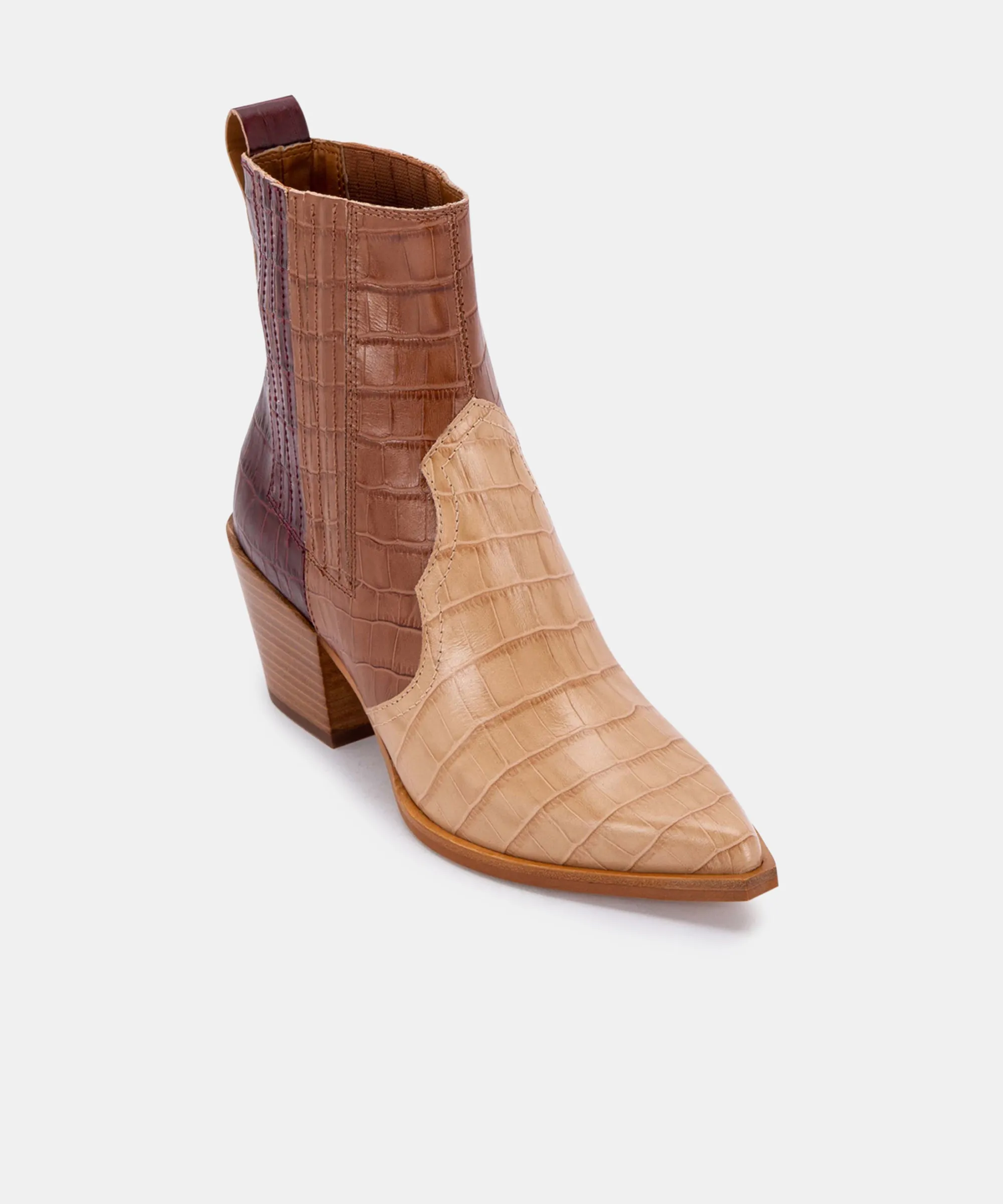 SERNA BOOTIES BROWN MULTI CROCO PRINT LEATHER - re:vita sold by Dolce Vita product image thumbnail 3