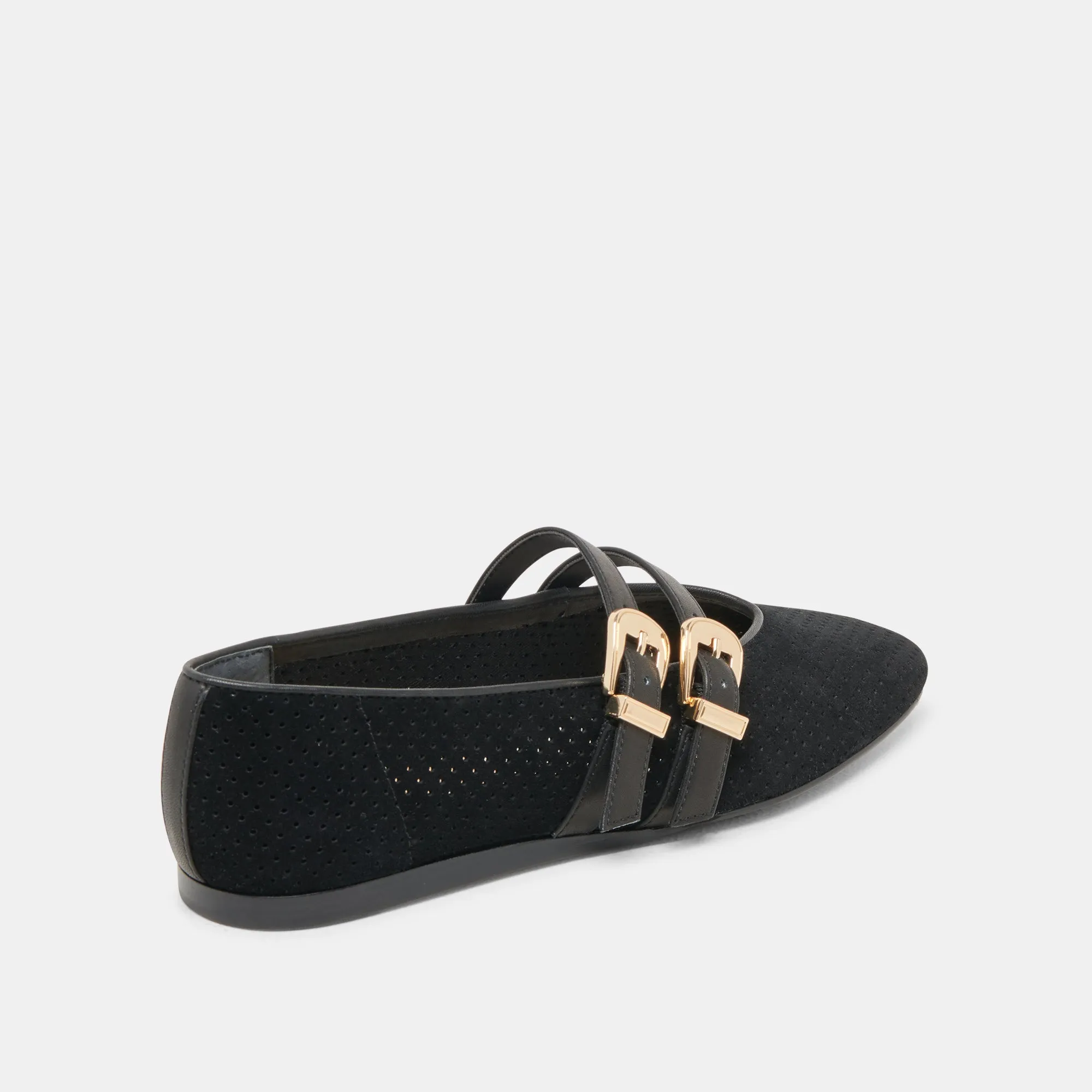 BAYLEE WIDE BALLET FLATS ONYX PERFORATED SUEDE sold by Dolce Vita product image thumbnail 3