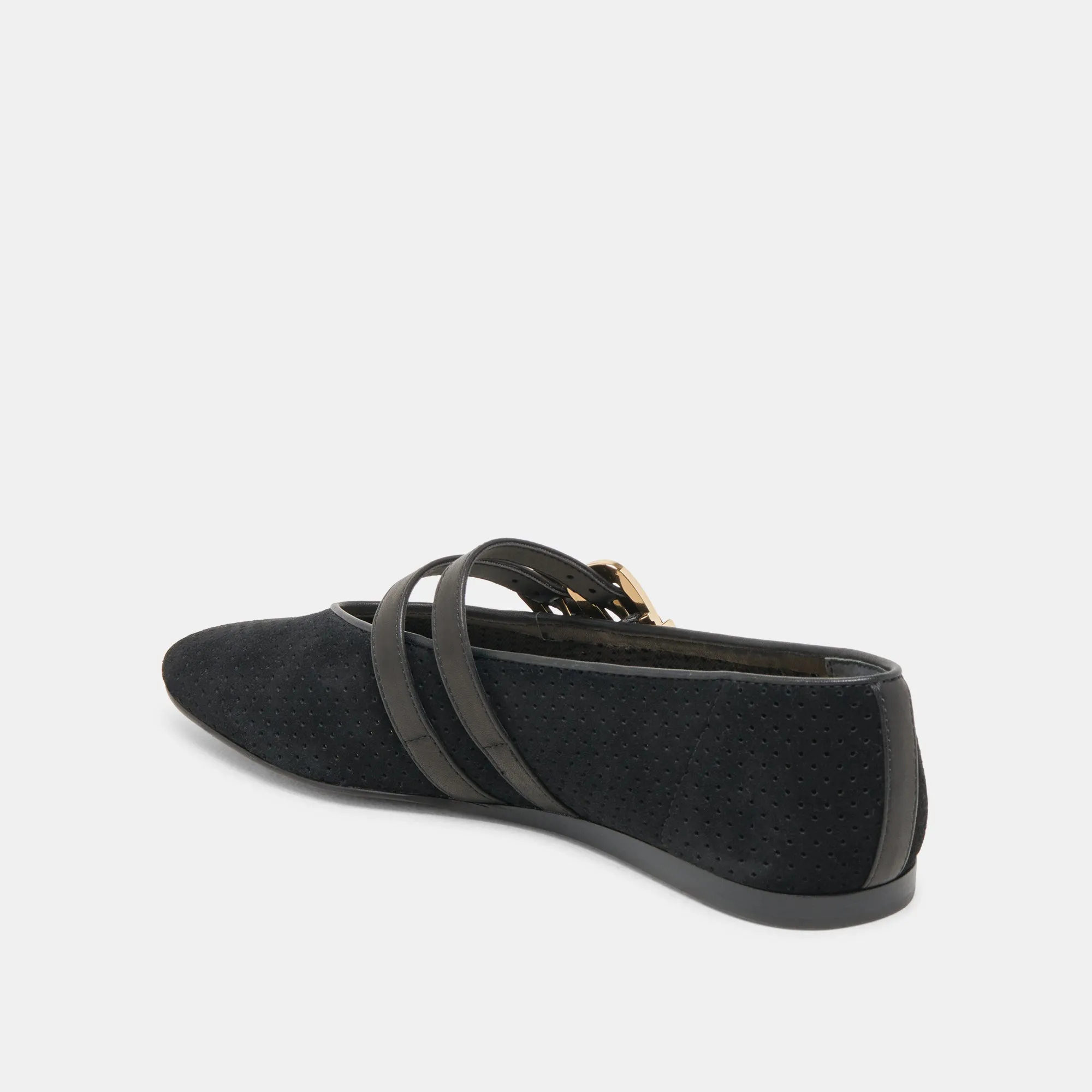 BAYLEE WIDE BALLET FLATS ONYX PERFORATED SUEDE sold by Dolce Vita product image thumbnail 5